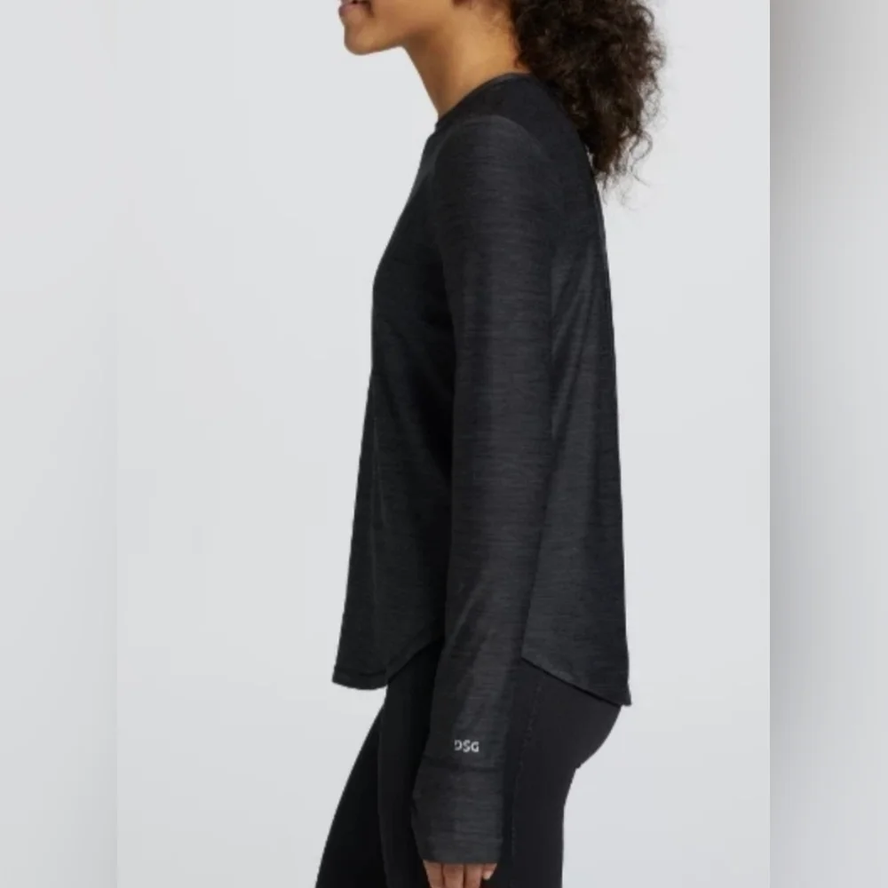 DSG Girls 365 Long Sleeve Tee In Pure Black Size XS (6-7)